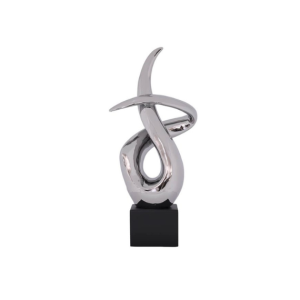 SILVER TWIRL SCULPTURE 56CM